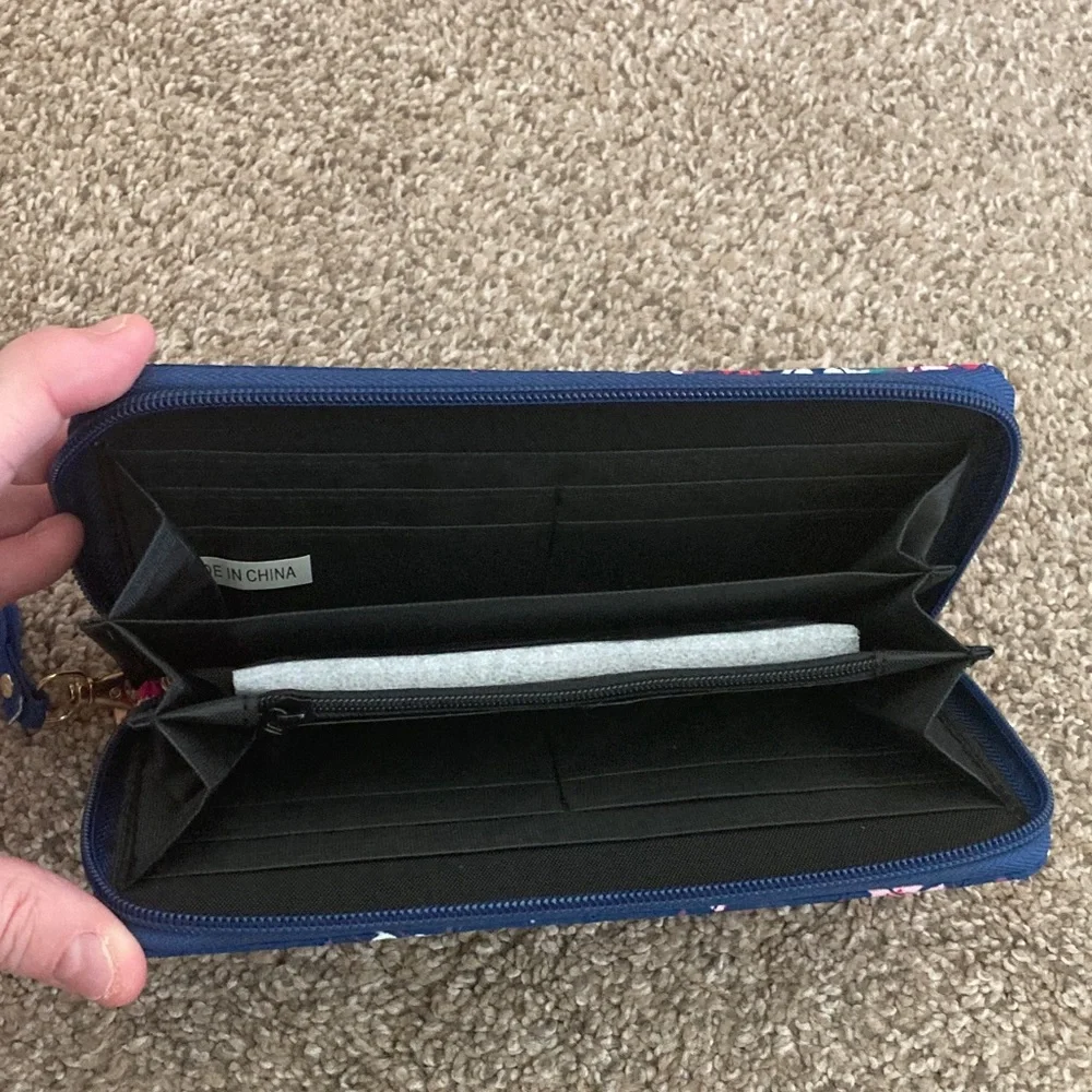 Floral Navy Women's Wallet - Picture 2 of 6